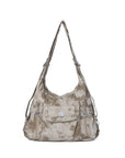 Washed Slouchy Crossbody Bag with Front Pocket