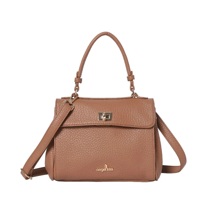 Minimalist Vegan Leather Top Handle Crossbody Bag