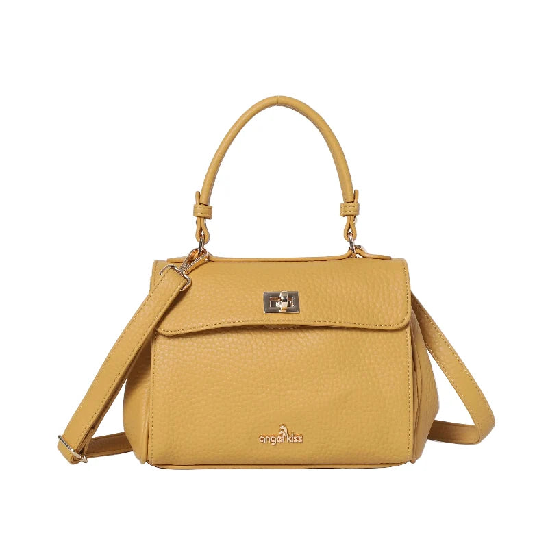 Minimalist Vegan Leather Top Handle Crossbody Bag