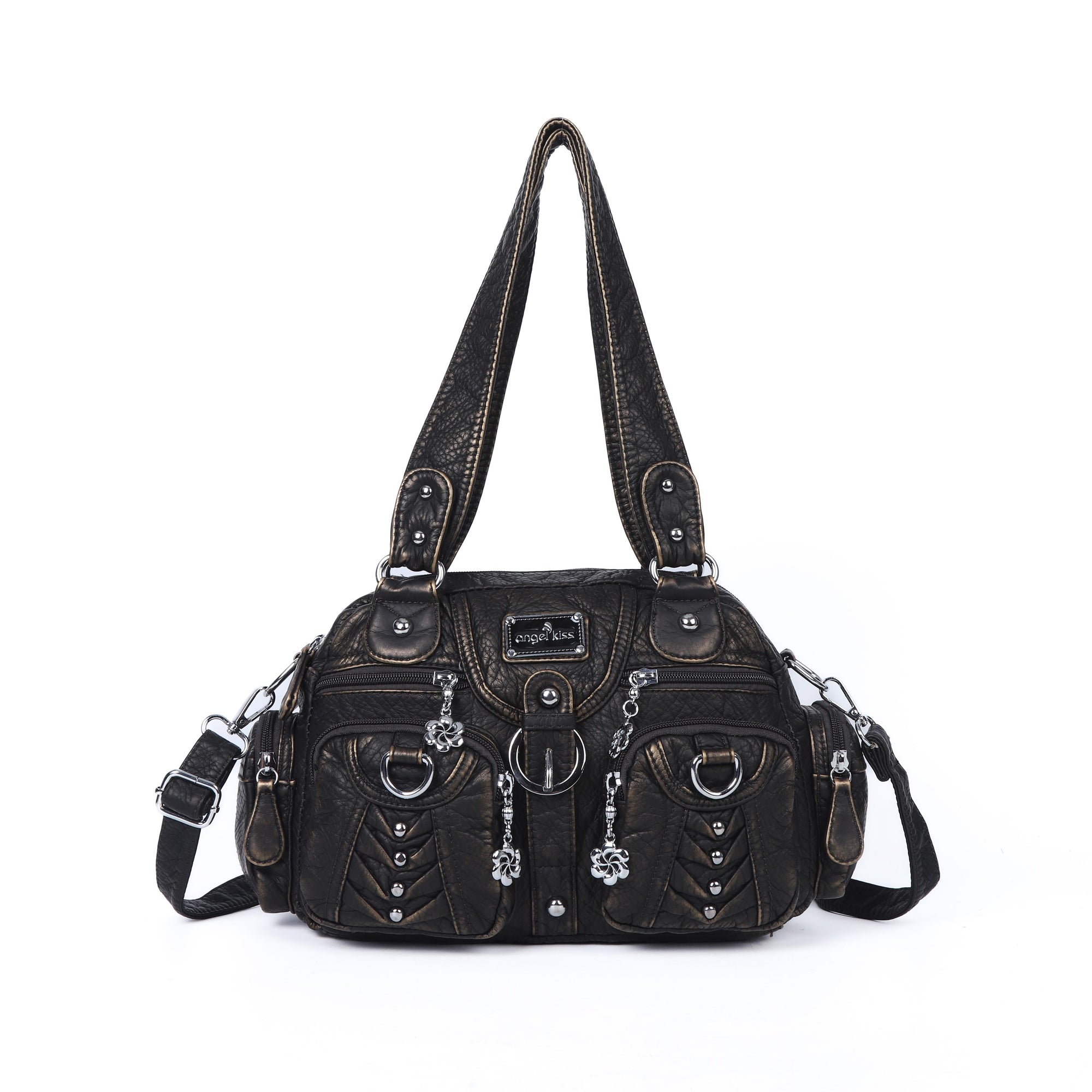 Washed Desigher Handbag For Women with Multi pockets-Angelkiss Bag