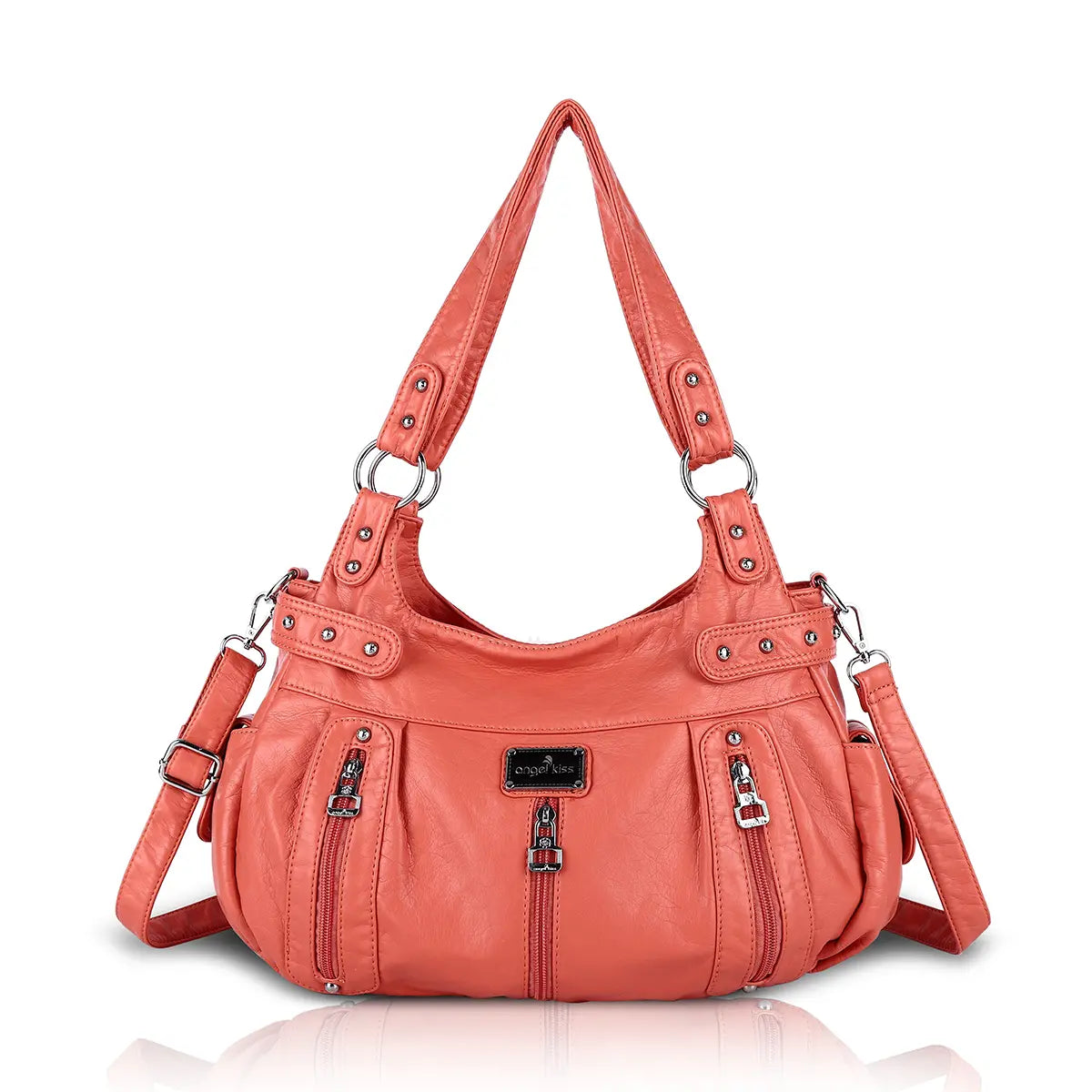 PU Multi-Zipper Classic Hobo Bags