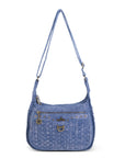 Y2K V-Zip Denim Hobo Shoulder-Crossbody Bag