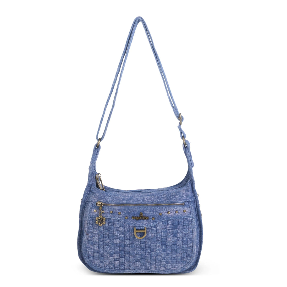 Vintage Woven Denim Shoulder Bag For Women