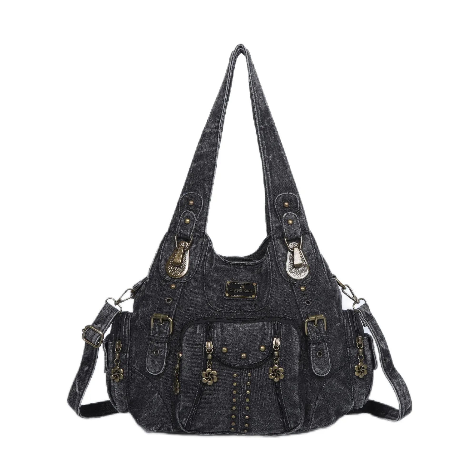 Studded Utility Carryall Shoulder Bag