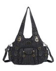 Studded Utility Carryall Shoulder Bag