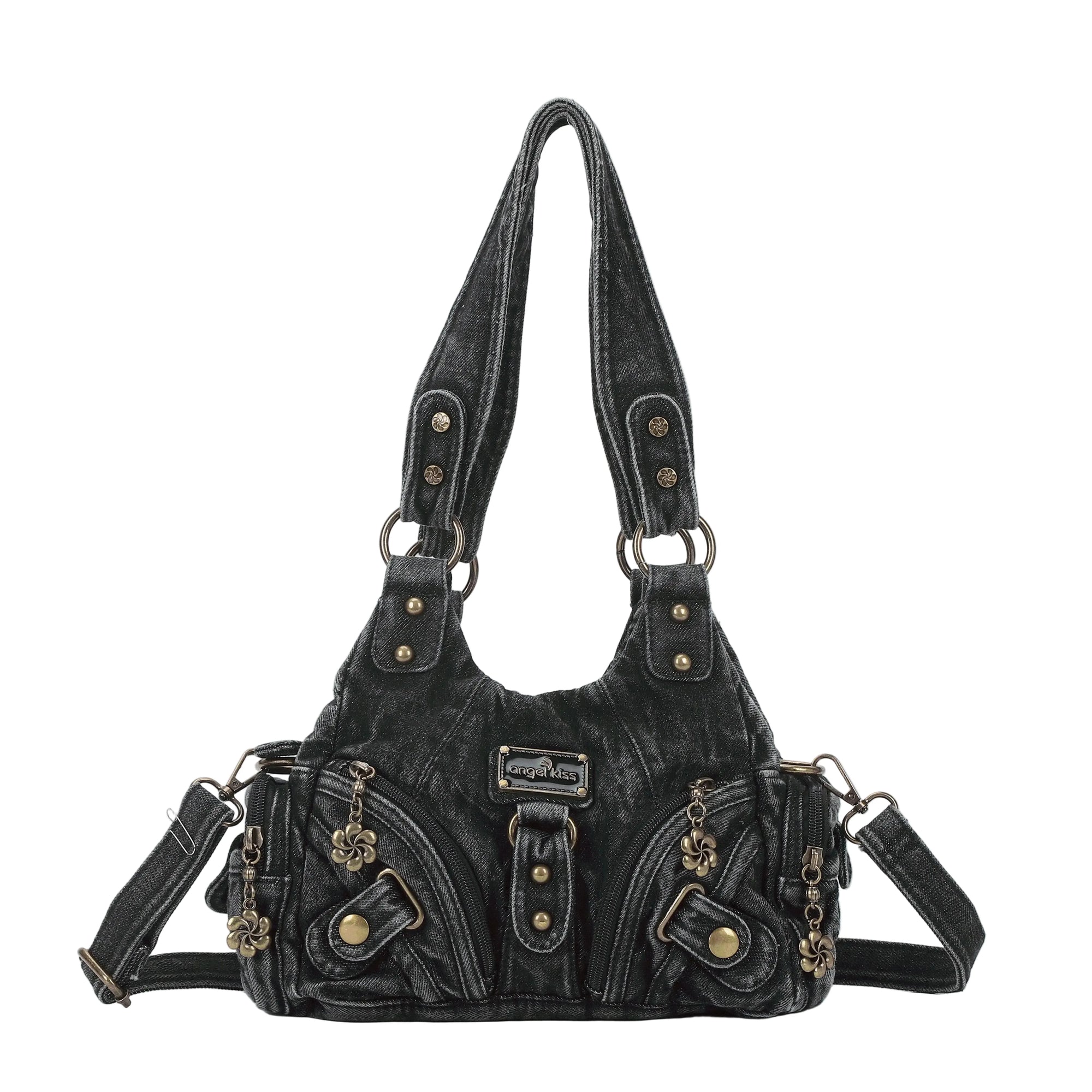 Leopard Print Y2K Shoulder Bag with Studded Details