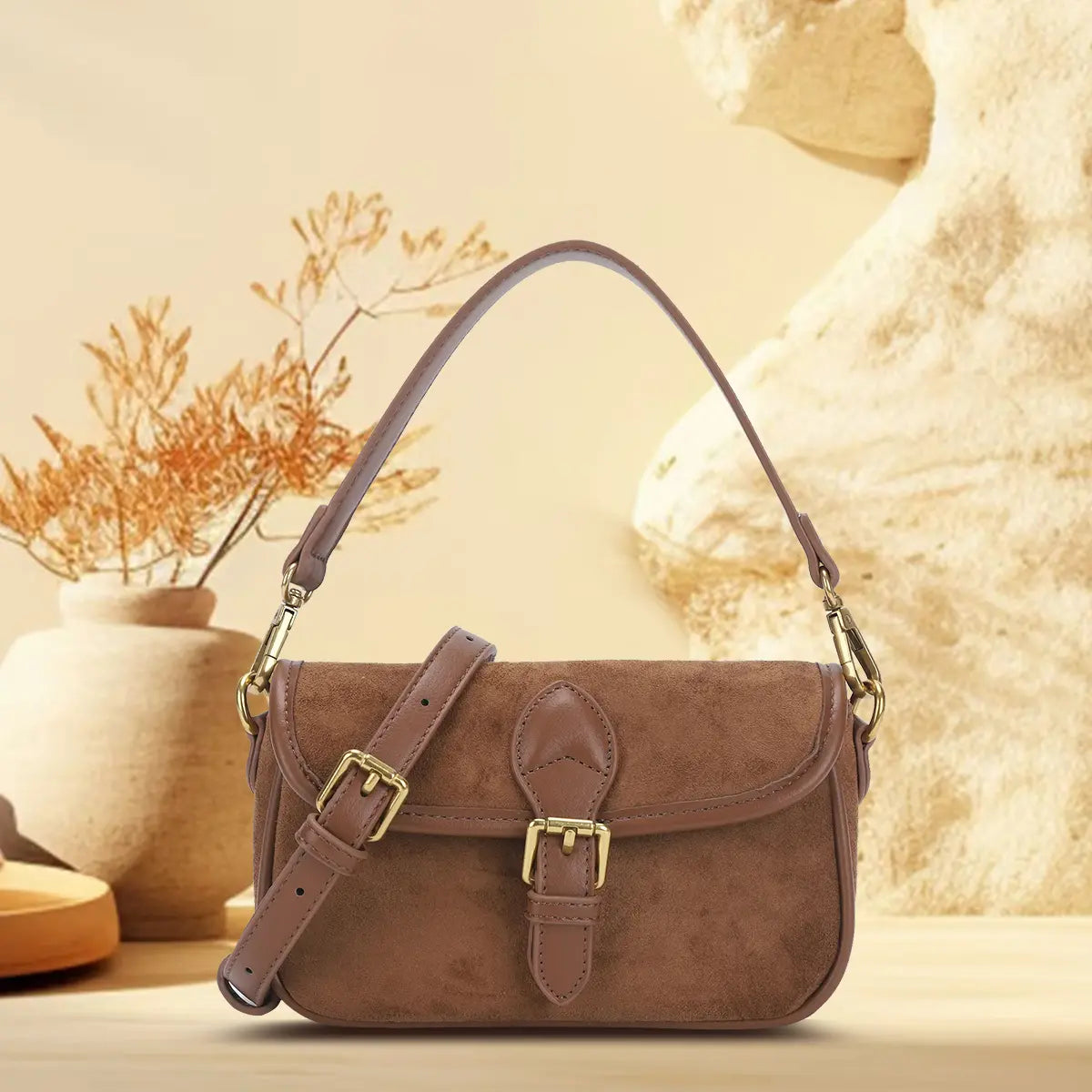 Mini Suede Convertible Shoulder Bag