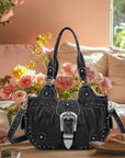 Studded Buckle Satchel Shoulder Bag with Crossbody Strap