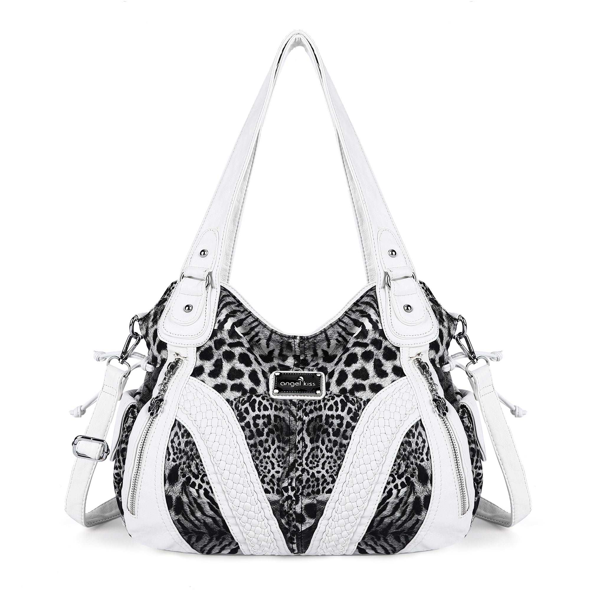 washed Leopard print Daily women Comfort hobo handbag-Angelkiss Bag