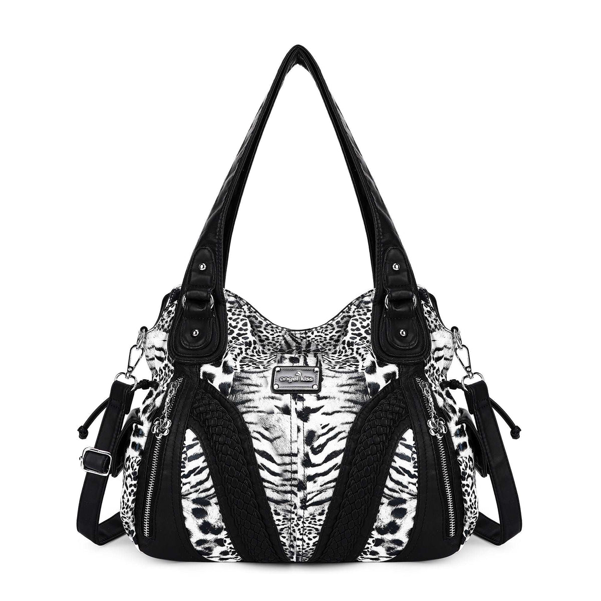 washed Leopard print Daily women Comfort hobo handbag-Angelkiss Bag