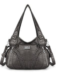 washed Large capacity Daily women Waterproof unique hobo handbag-Angelkiss Bag