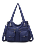 Distressed PU Crossbody Hobo Bag