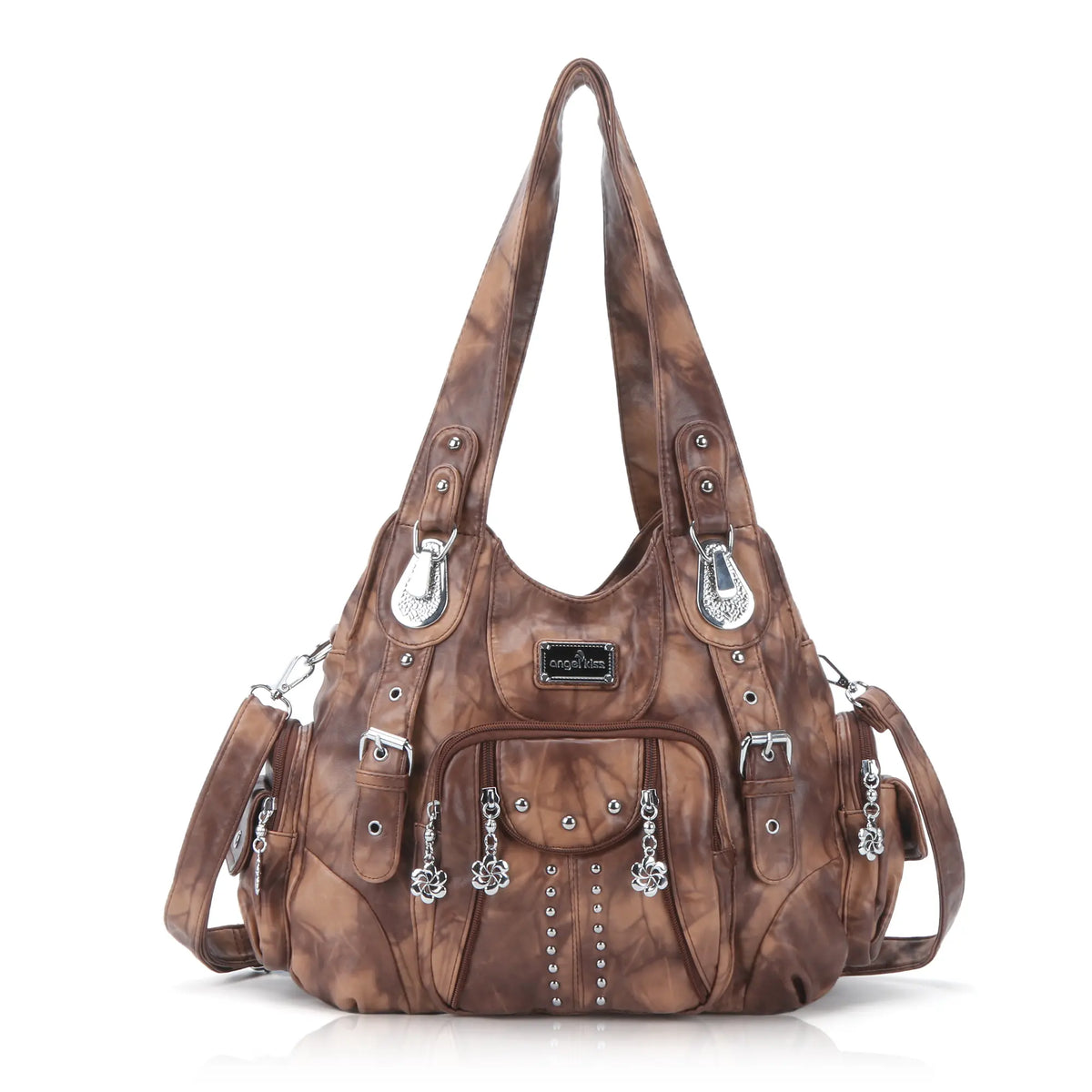 Leopard &amp; Tie-Dye Hobo Shoulder Bag