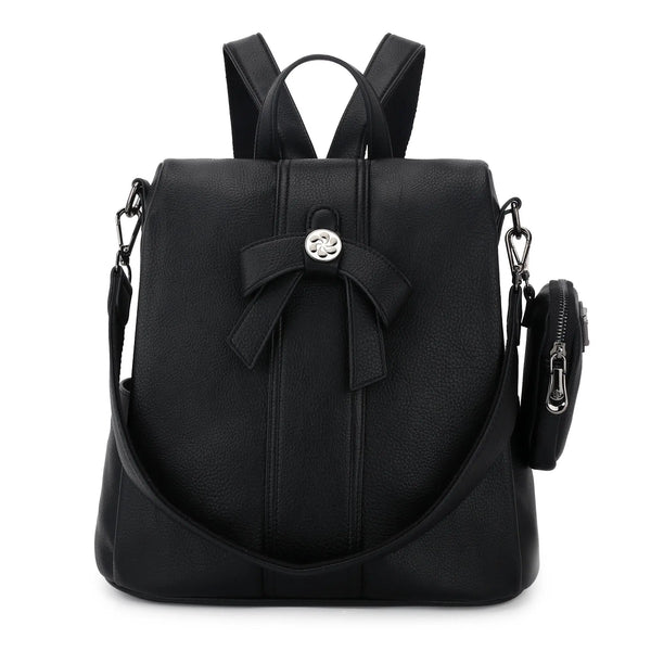 Vintage Bow Detail Backpack with Adjustable Straps