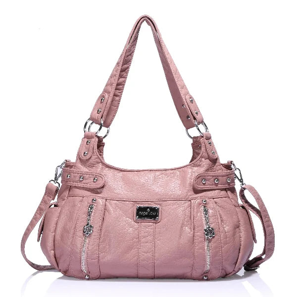 PU Multi-Zipper Classic Hobo Bags