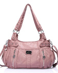 PU Multi-Zipper Classic Hobo Bags