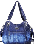 Washed PU Tie-Dye Hobo Shoulder Bag