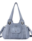 Women's waterproof solid color vintage Hobo shoulder bag and tote-Angelkiss Bag