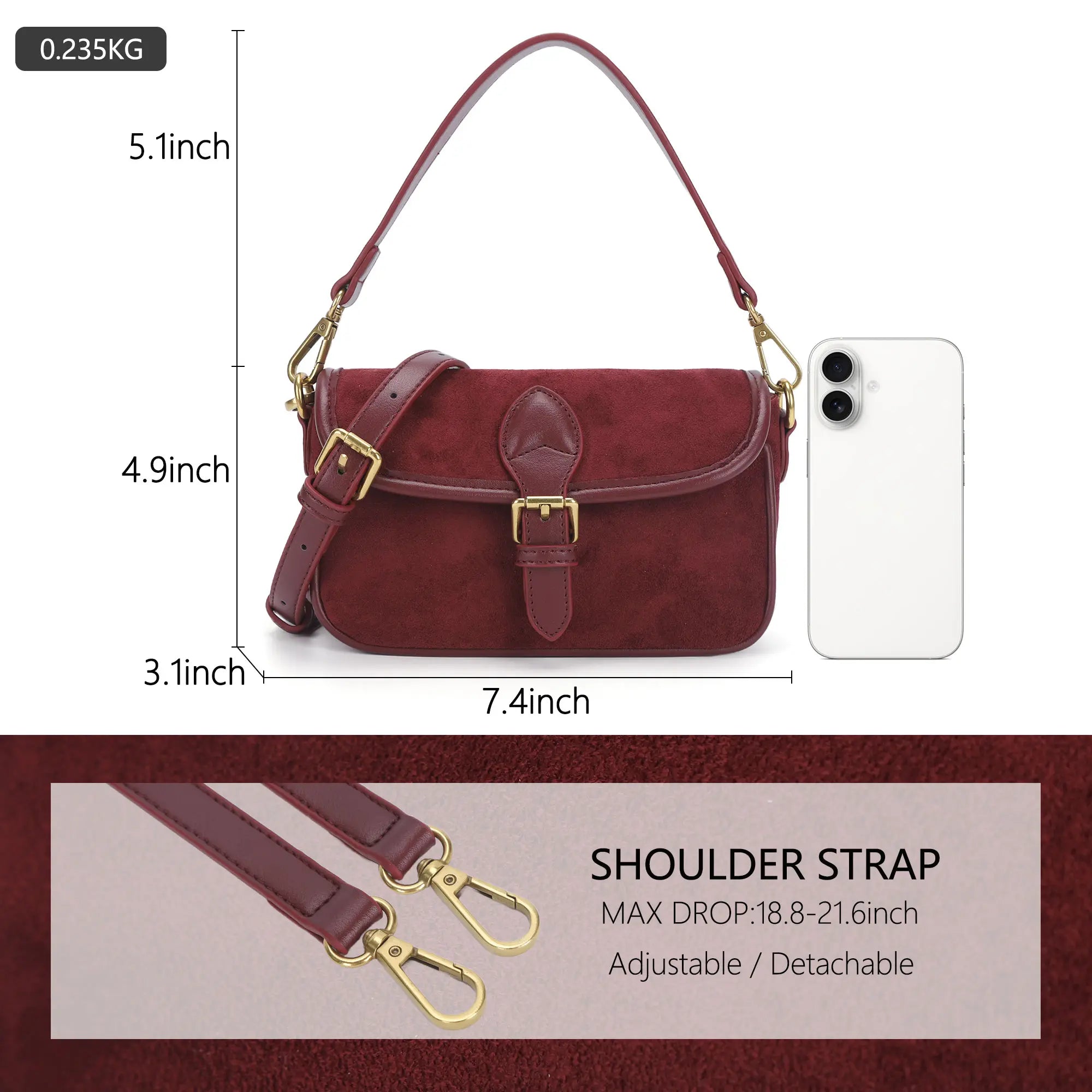 Mini Suede Convertible Shoulder Bag