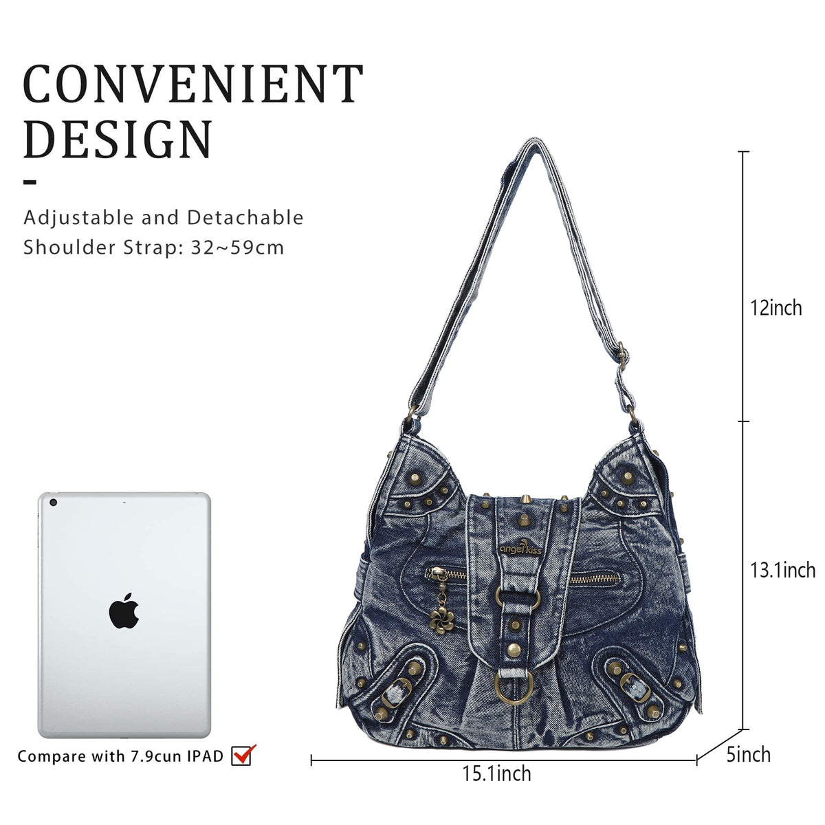 Ladies personality chic vintage backpack/satchel shoulder bag-Angelkiss Bag