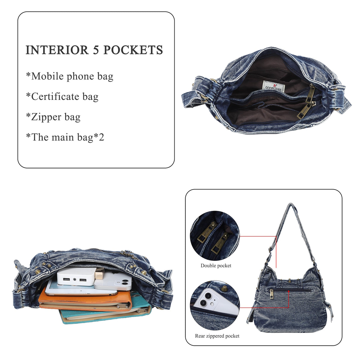 Ladies personality chic vintage backpack/satchel shoulder bag-Angelkiss Bag