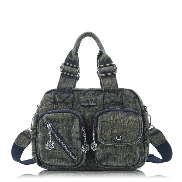 Small Multi-Pocket Satchel Bag with Adjustable Crossbody Strap