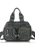 Small Multi-Pocket Satchel Bag with Adjustable Crossbody Strap