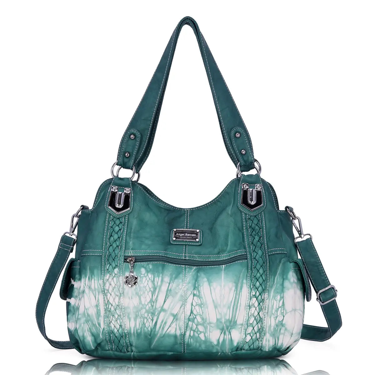 Washed PU Tie-Dye Hobo Shoulder Bag