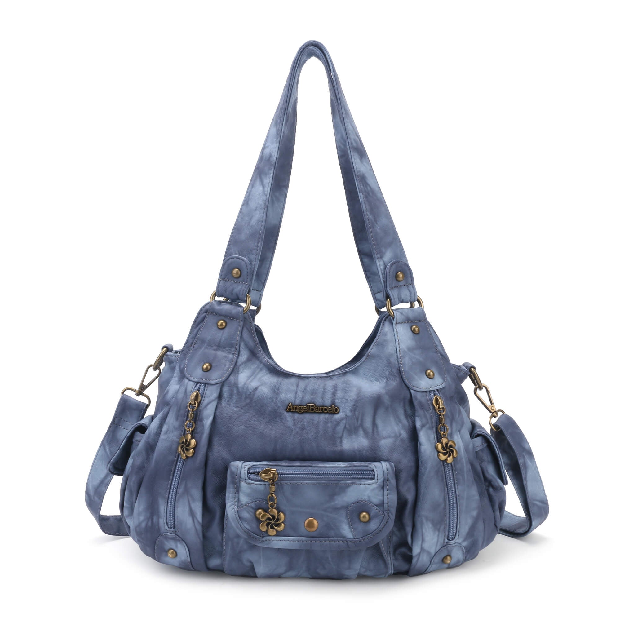 Tie-Dye Multi-Zip Hobo Shoulder Crossbody Bag