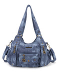 Tie-Dye Multi-Zip Hobo Shoulder Crossbody Bag