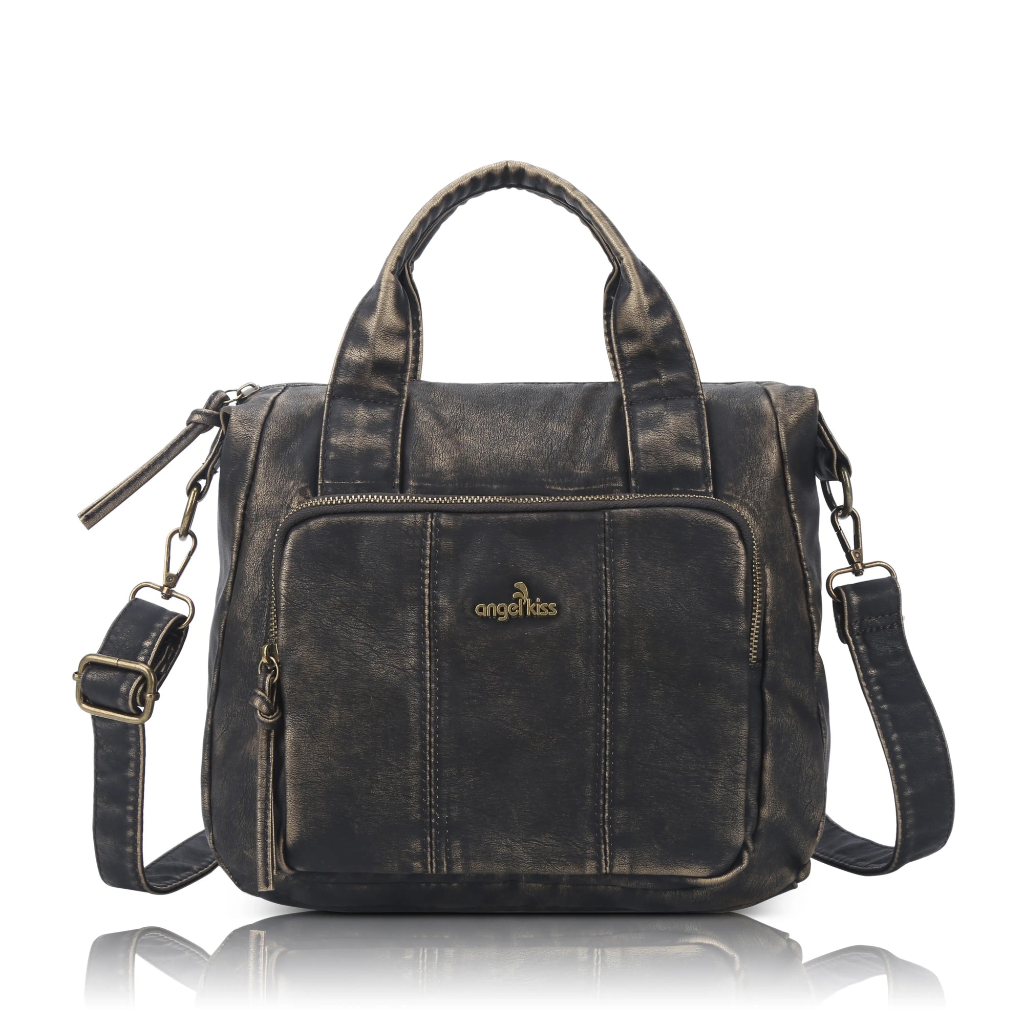 Soft PU Multi-Pocket Satchel Crossbody Bag