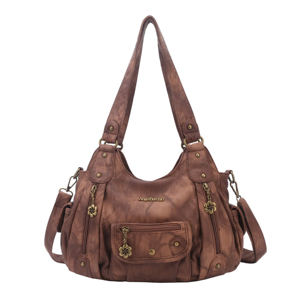 Tie-Dye Multi-Zip Hobo Shoulder Crossbody Bag