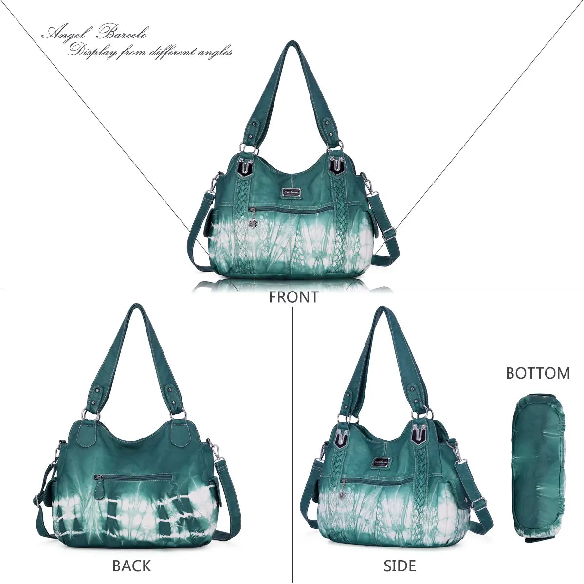 Washed PU Tie-Dye Hobo Shoulder Bag