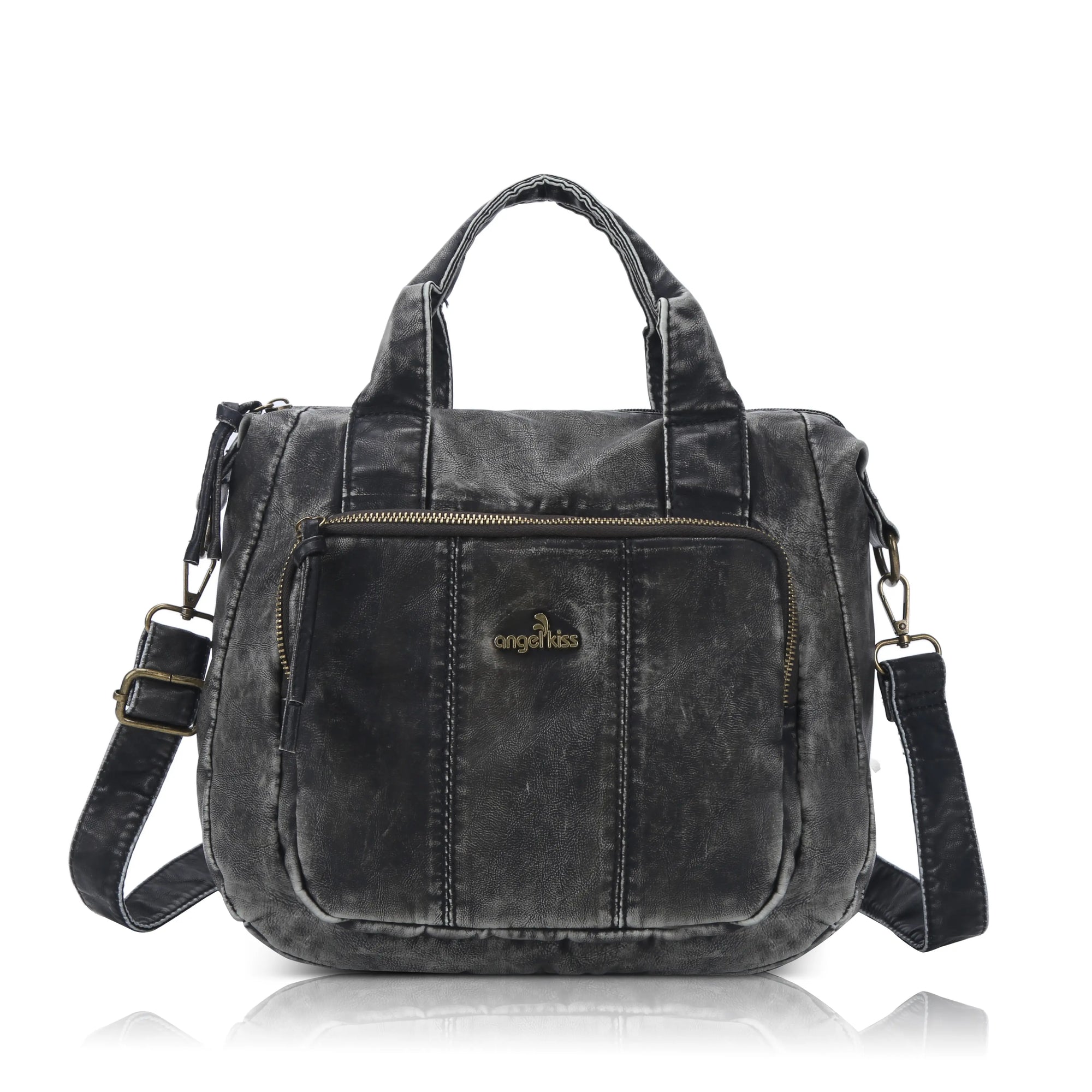 Soft PU Multi-Pocket Satchel Crossbody Bag