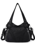 washed Large capacity Daily women Waterproof unique hobo handbag-Angelkiss Bag