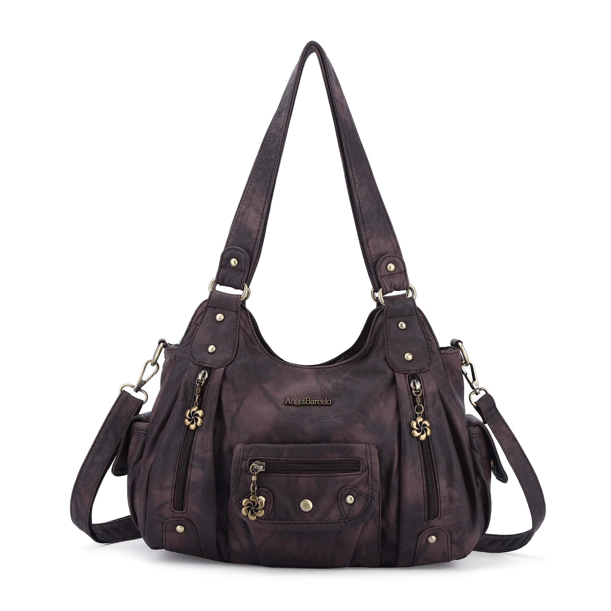 Tie-Dye Multi-Zip Hobo Shoulder Crossbody Bag