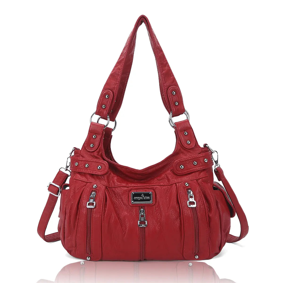PU Multi-Zipper Classic Hobo Bags
