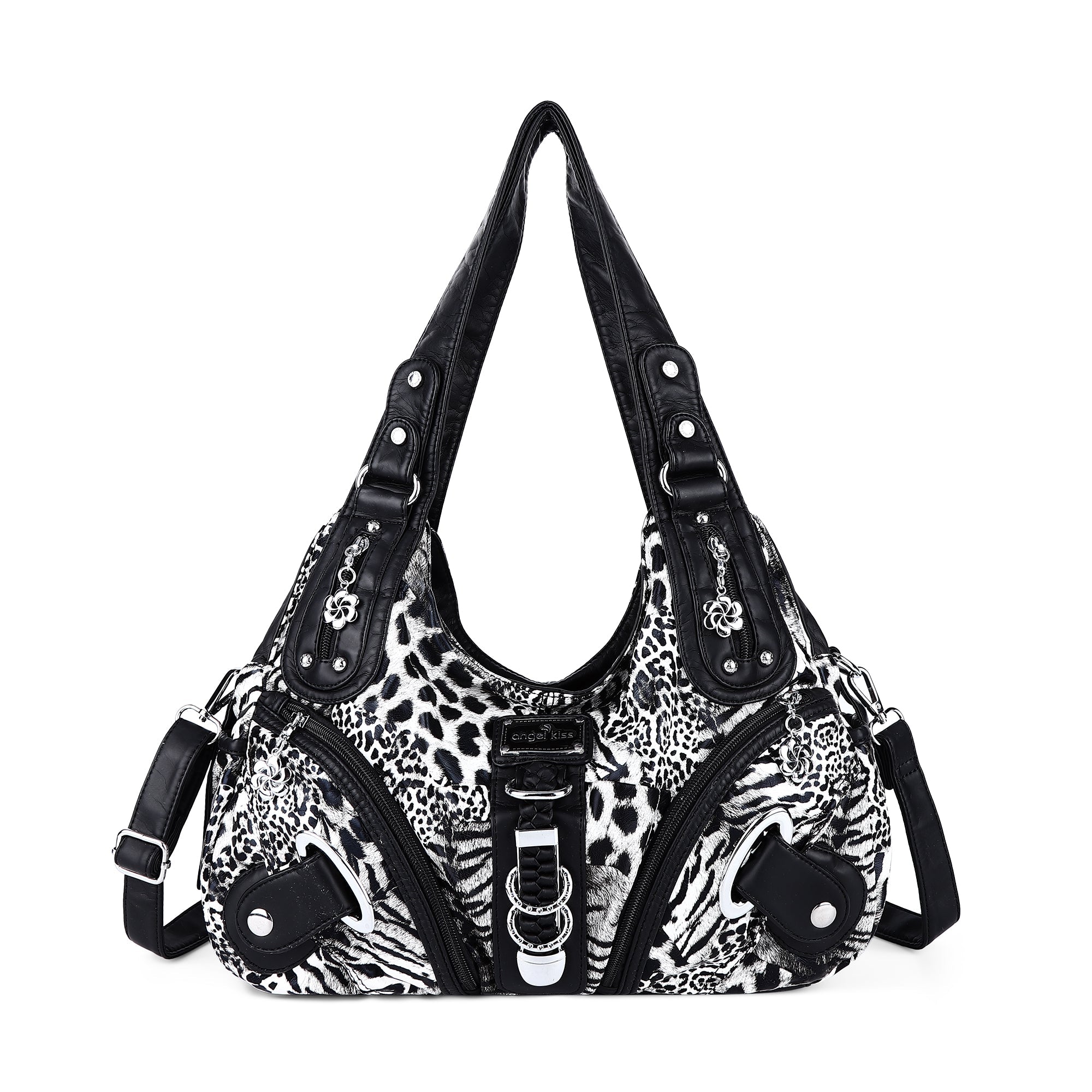 Hobo Leopard print Shoulder  Handbag-Angelkiss Bag