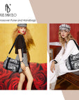 Y2k Grunge Leopard Shoulder Bag with Removable Strap