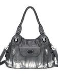 Women  handbag with High Quality Washed PU and Multilayer separation-Angelkiss Bag