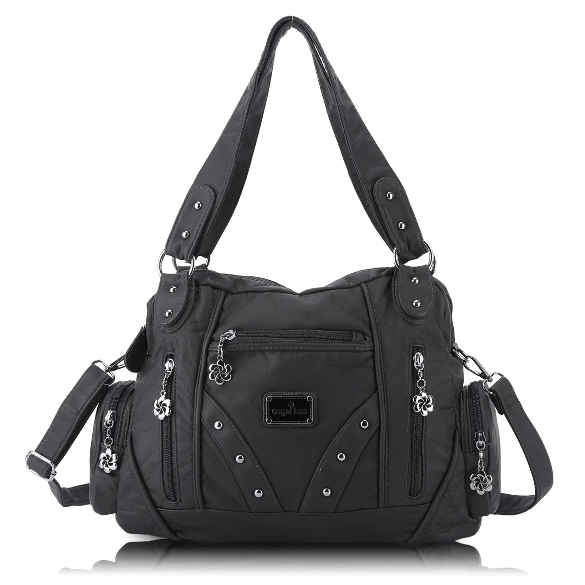 Large Leather Hobo Ladies Crossbody Handbags Studded Bag