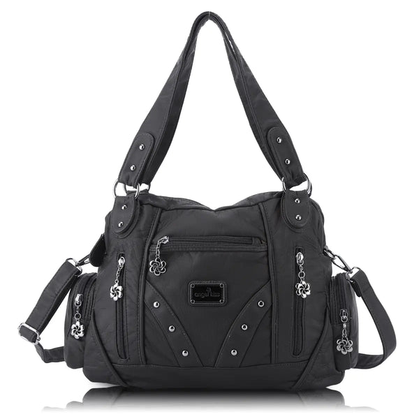 Large Leather Hobo Ladies Crossbody Handbags Studded Bag