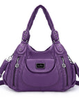Women  handbag with High Quality Washed PU Multi Purpose tote bag-Angelkiss Bag