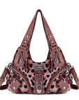 Hobo Leopard print Shoulder  Handbag-Angelkiss Bag