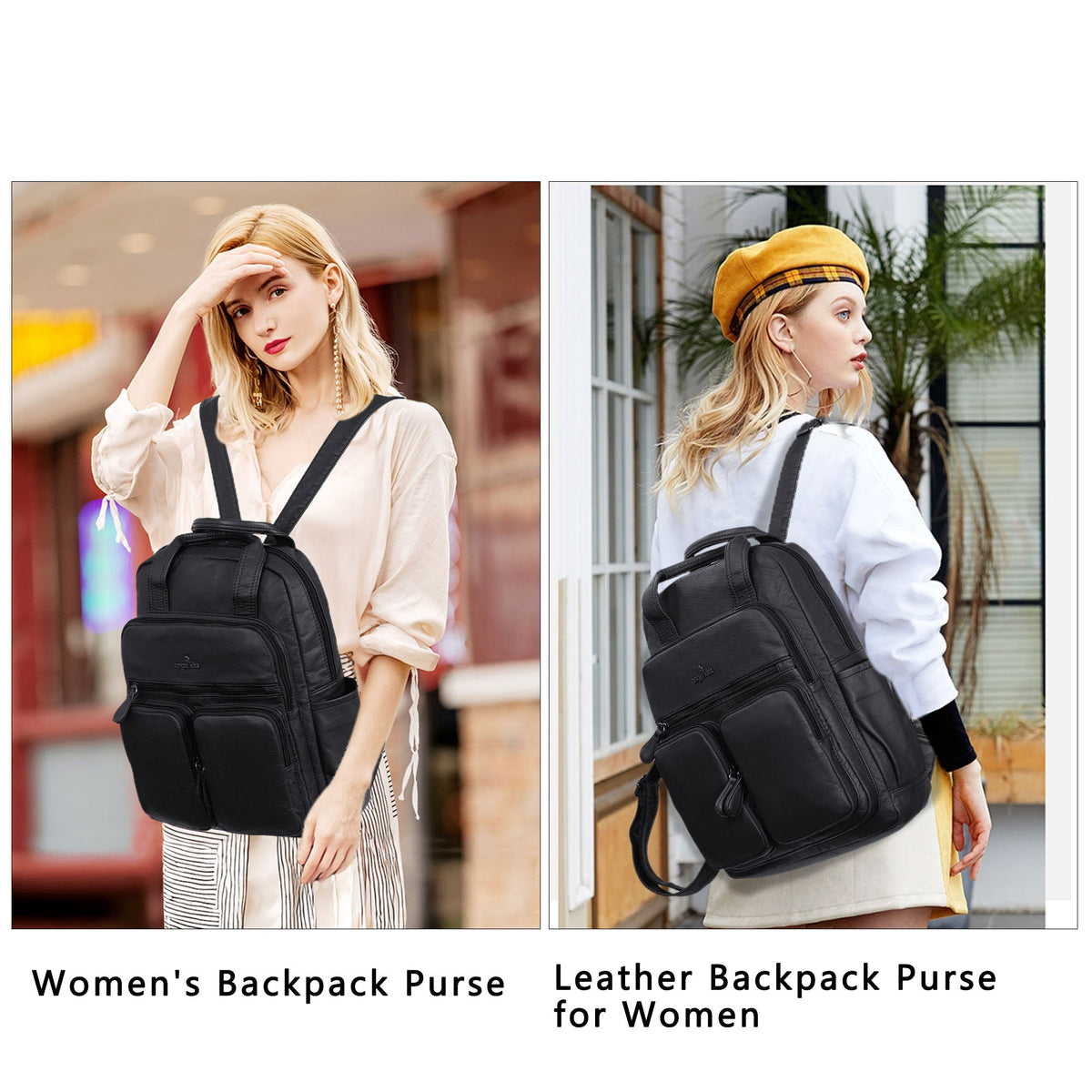 Washed Large Capacity Multi-Pocket Backpack