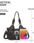 Studded Buckle Satchel Shoulder Bag with Crossbody Strap