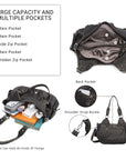 Studded Buckle Satchel Shoulder Bag with Crossbody Strap