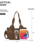 Studded Buckle Satchel Shoulder Bag with Crossbody Strap