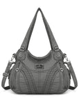 washed Large capacity Daily women Waterproof unique hobo handbag-Angelkiss Bag