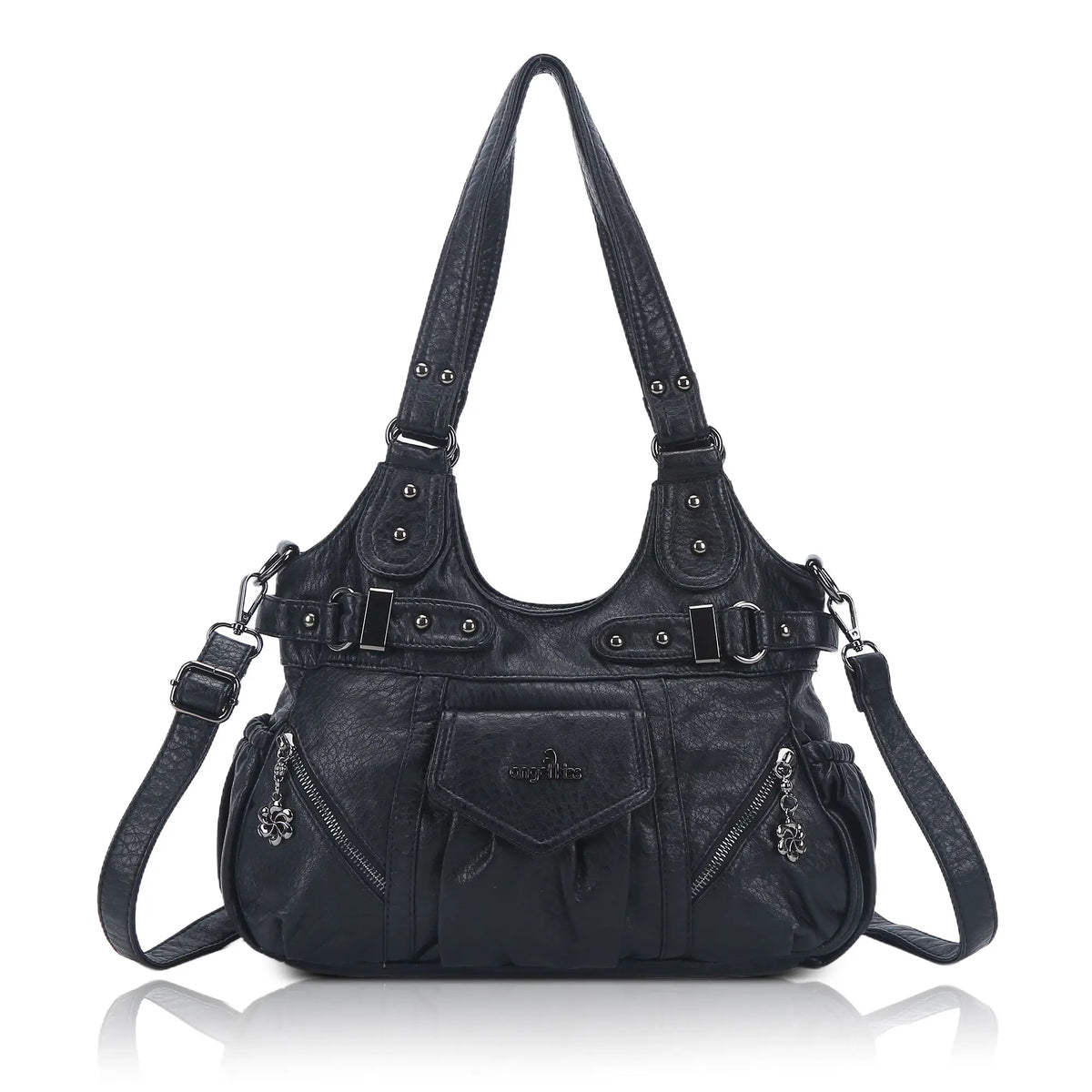 Multiple Zipper Crossbody Grunge Retro Bag – Angel Kiss Multiple Zipper Crossbody Grunge Retro Bag – Angel Kiss